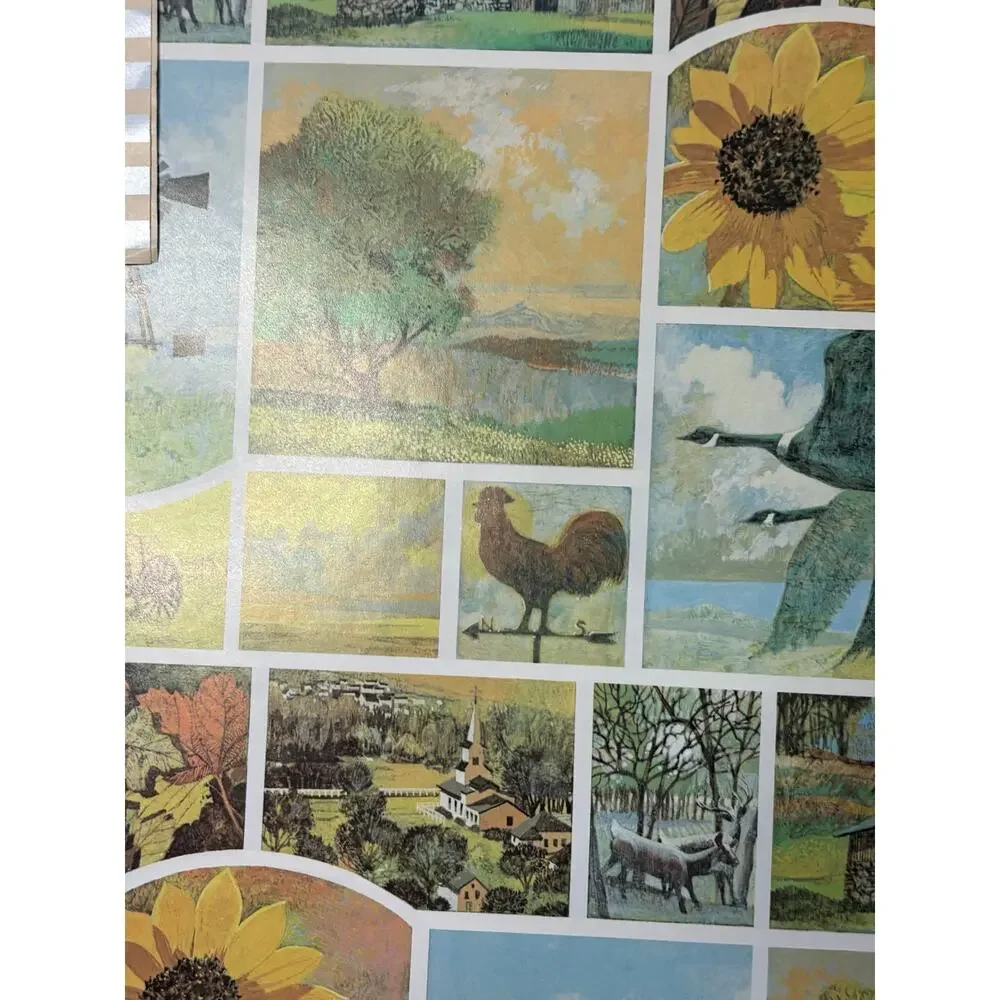 Vntg Wrapping Paper Gift Wrap Lot 4.9 oz Scrapbook Junk Journal Kids Fairy Farm